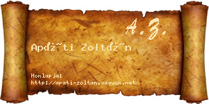 Apáti Zoltán névjegykártya