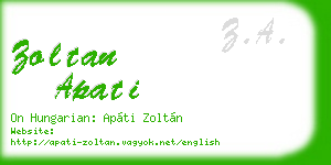 zoltan apati business card